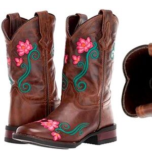 Roper girls embroidered floral cowboy boots size 2 Little Kids